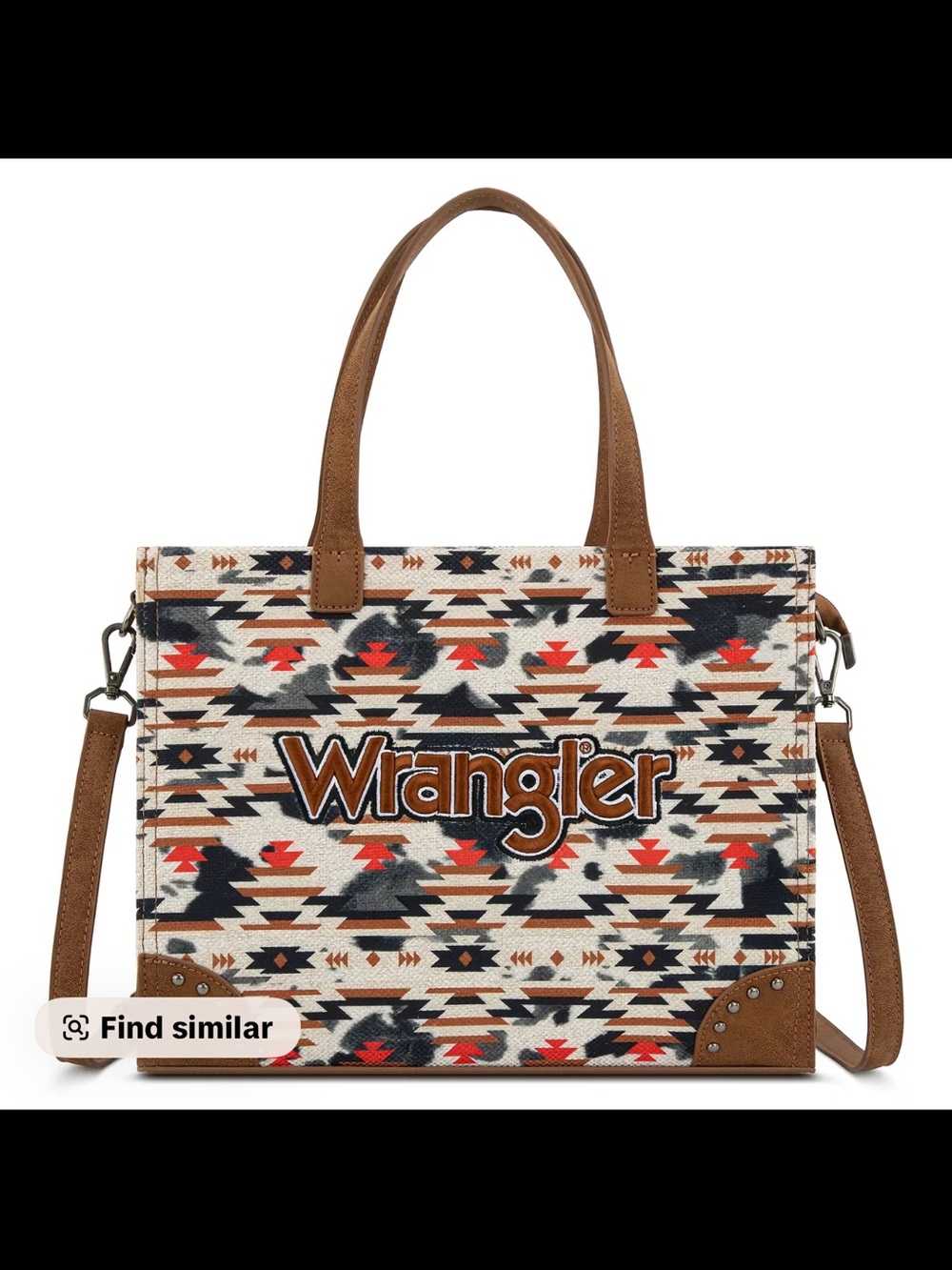 Wrangler Aztec Print Tote Bag in Brown NWT